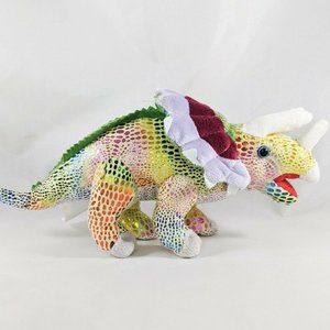 Dazmers Dino Planet Rainbow Triceratops Plush 11"